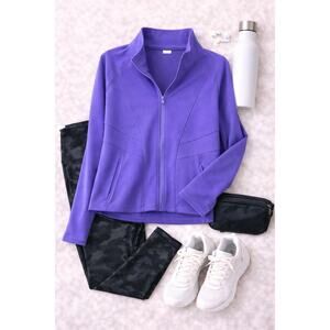 TITIN Women's Zip Up Athletic Jacket Athleisure Activewear Gym Sporty Purple XL